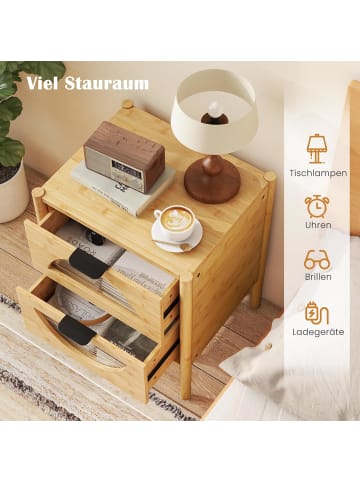 COSTWAY Nachttisch Bambus 45 x 40 x 56 cm in Hellbraun