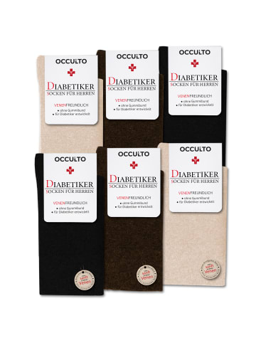 Occulto 6er Pack Socken ohne Naht ohne Gummibund Oliver BrownMix 39-42