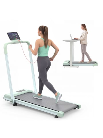 ABRIHOME Laufband in Grün 2-in-1 klappbar 120 kg mit APP für Heimbüro
