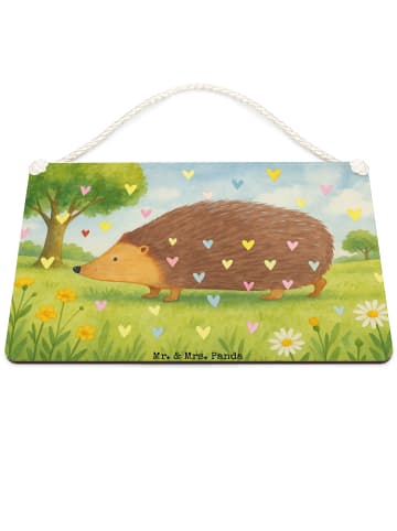 Mr. & Mrs. Panda Schild Igel Herzen Design ohne Spruch in Weiß