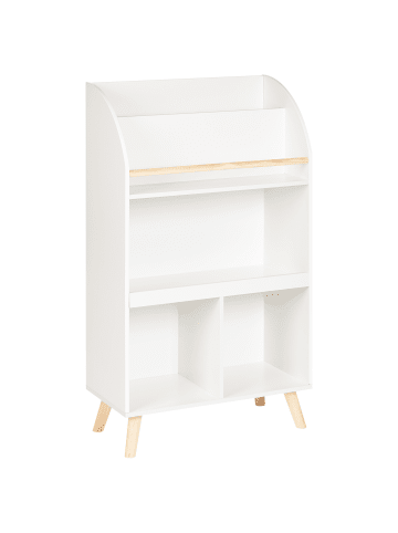 Beliani Bücherregal LILOET in Weiß/Braun - (W) 60 x (H) 102 x (L) 30 cm