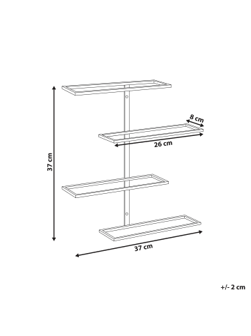 Beliani Weinständer EINSTEINIUM in Schwarz - (W) 37 x (H) 37 x (L) 8 cm