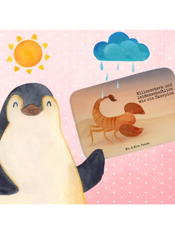 Mr. & Mrs. Panda Badteppich Sternzeichen Skorpion Design mit Spruch in Weiß