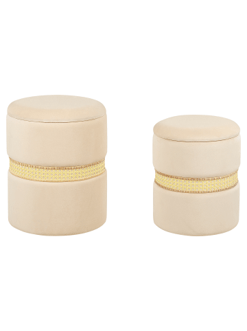 Beliani 2er-Set Pouf MEDFORD in Beige