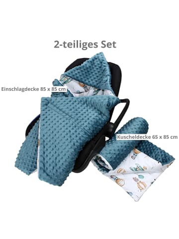 TupTam Baby Einschlagdecke für Autositz 2er SET in dunkelblau