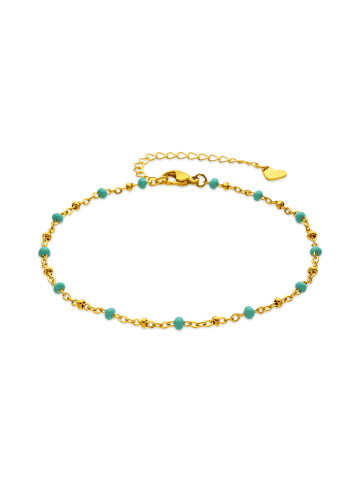 Luxenter bracelet in metal alloy and green lacquer with an 18k yellow gold finish - Basor