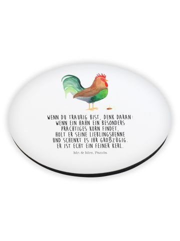 Mr. & Mrs. Panda Kühlschrankmagnet Hahn Korn mit Spruch in Weiß