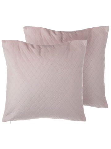 Beliani 2er-Set Dekokissen PASQUE in Rosa