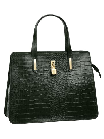 Cluty Handtasche echt Leder in dunkelgrün