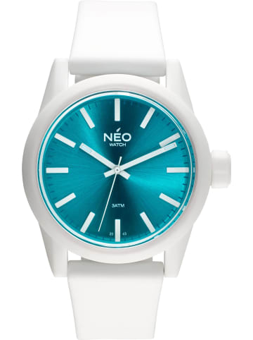 NEO Watch NEO Watch Armbanduhr aus Kunststoff in Weiß/Türkis