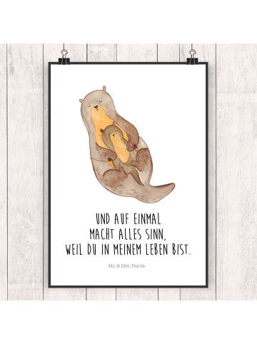Mr. & Mrs. Panda Bild Otter Kind mit Spruch in Weiß