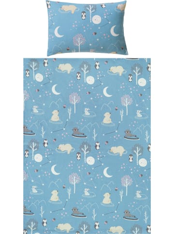 Erwin Müller Fein Biber Kinder-Bettwäsche in blau