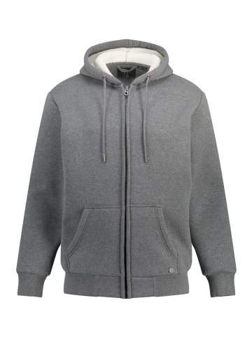 JP1880 Sweatjacke in grau melange