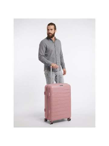 Franky London 4 Rollen Trolley M 65 cm mit Dehnfalte rose