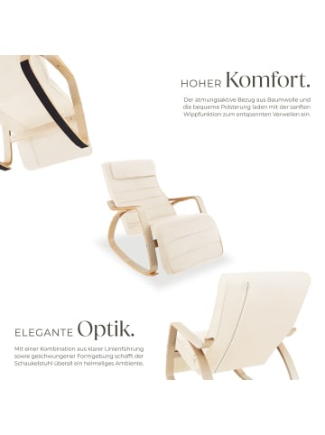 tectake Schaukelstuhl Onda, 67 x 115 x 86 cm, beige