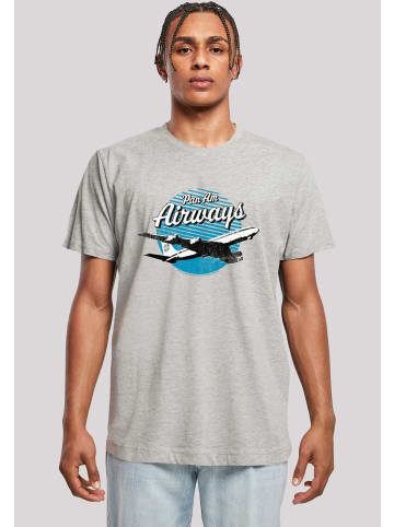 F4NT4STIC T-Shirt Pan Am Airways Retro Plane Take Off in grau meliert