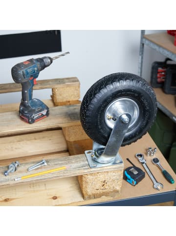 relaxdays 2 x Lenkrolle in Schwarz/ Rot - 3.00-4