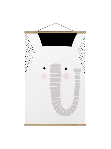 WALLART Stoffbild - Tierpark mit Mustern - Elefant in Weiß