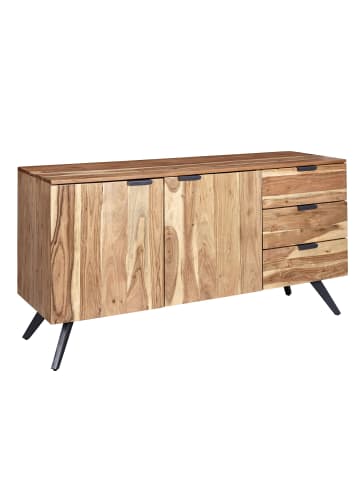 KADIMA DESIGN Akazienholz Sideboard, 145x75x45 cm, Stauraumoptionen, Metallbeine