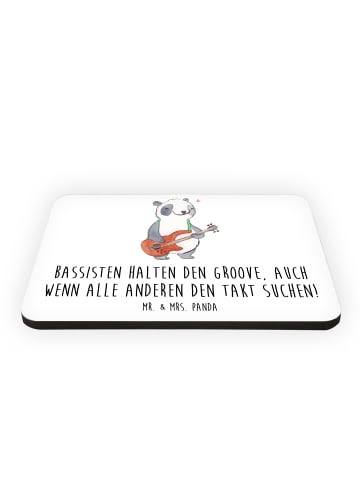 Mr. & Mrs. Panda Kühlschrankmagnet Bassgitarre Groove mit Spruch in Weiß