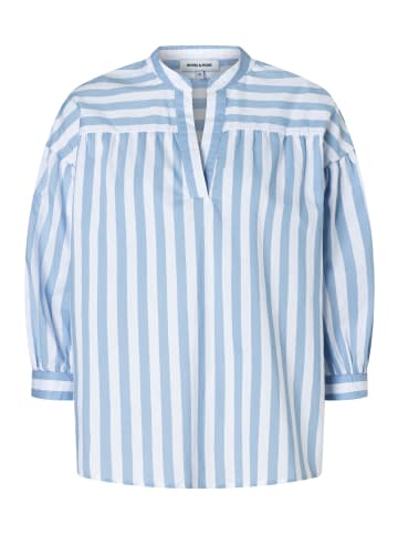 More & More legere 3/4 Arm-Bluse, gestreift in soft blue/white