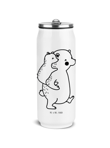 Mr. & Mrs. Panda Sportflasche Papa Bär ohne Spruch in Weiß