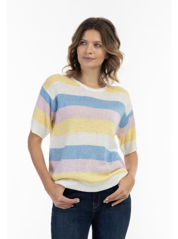 usha BLUE LABEL Strick Pullover in Weiss Rosa Gelb