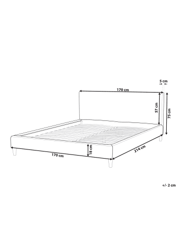 Beliani Bettrahmenbezug FITOU in Beige - (W) 170 x (H) 75 x (L) 214 cm