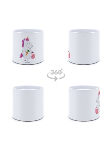 Mr. & Mrs. Panda Blumenübertopf Einhorn Gemüse ohne Spruch in Weiß