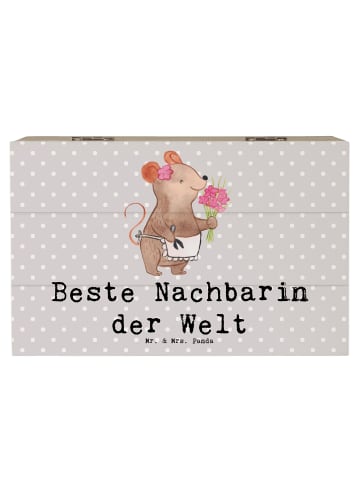 Mr. & Mrs. Panda fotobox Maus Beste Nachbarin der Welt mit Spruch in Grau Pastell