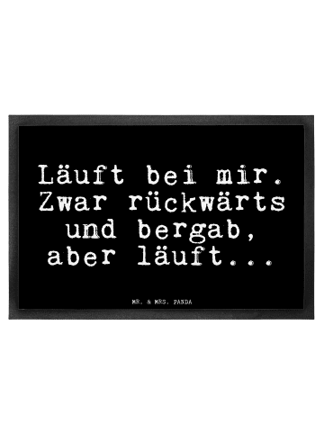 Mr. & Mrs. Panda Fußmatte Läuft bei mir. Zwar... mit Spruch in Schwarz