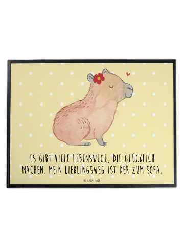 Mr. & Mrs. Panda Schreibunterlage Capybara Blume mit Spruch in Gelb Pastell