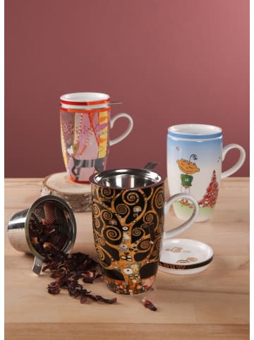 Goebel Teetasse mit Deckel und Sieb " Der kleine Yogi Für Dich gesammelt " in Bunt