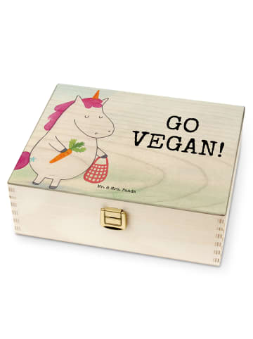 Mr. & Mrs. Panda Teebox Einhorn Vegan Design mit Spruch in Weiß