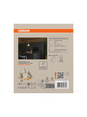 Osram Decor Gleam Pendelleuchte Weight E14 Weiß Terrazzo