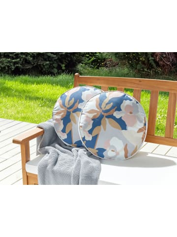 Beliani 2er-Set Gartenkissen VEREZZI in Bunt/Weiß/Blau