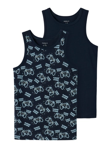 name it Jungen Unterhemden 2 er Pack "Game Over" in Blau