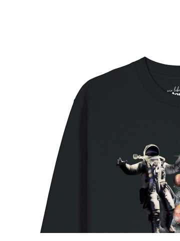 wat? Apparel Sweatshirt Weltraumreise in Schwarz
