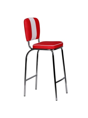 FineBuy Barstuhl in Rot / Kunstleder / 40x38x110