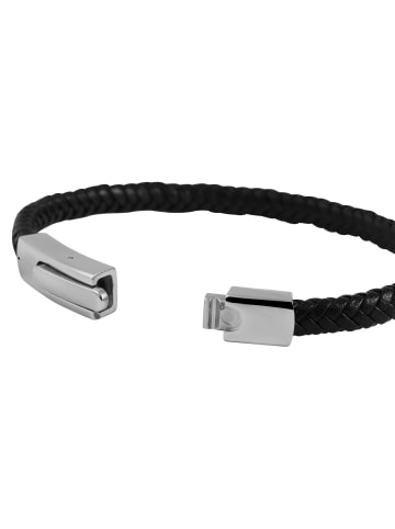 Adeliás Unisex Armband – Lederarmband aus Leder 21,5 cm in schwarz