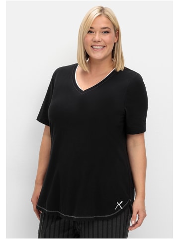 sheego Schlafshirt in schwarz