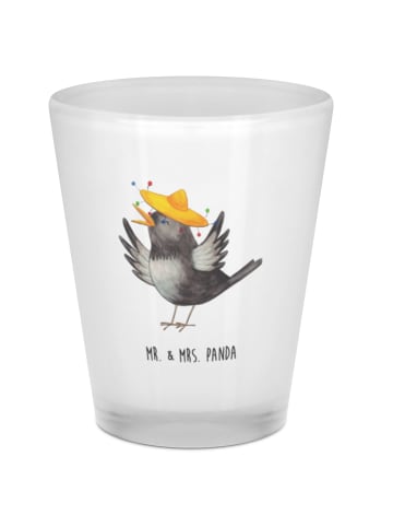 Mr. & Mrs. Panda Schnapsglas Rabe Sombrero ohne Spruch in Transparent