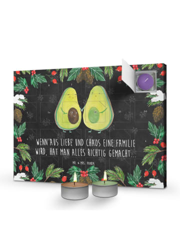 Mr. & Mrs. Panda Adventskalender Avocado Pärchen mit Spruch in Kreidetafel