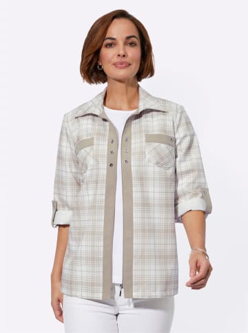 WITT WEIDEN Blusenjacke in beige-schlamm-kariert