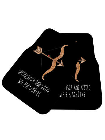 Mr. & Mrs. Panda Fußmatte Fürs Auto Sternzeichen Schütze mit Spruch in Schwarz