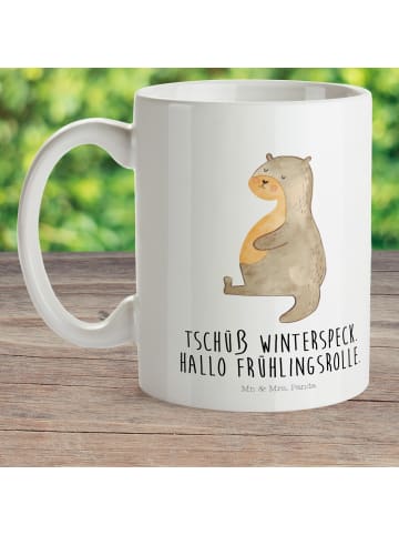 Mr. & Mrs. Panda Haferl Otter Bauch mit Spruch in Weiß