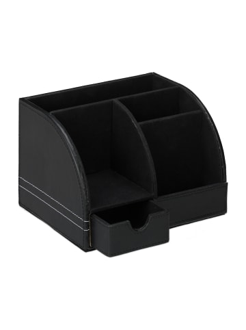 relaxdays Schreibtischorganizer in Schwarz - (B)19x (H)13 x (T)15 cm