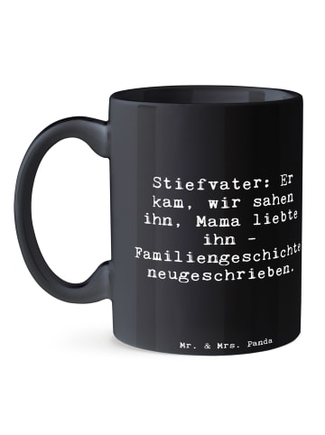 Mr. & Mrs. Panda Becher Spruch Stiefvater Liebe mit Spruch in Schwarz