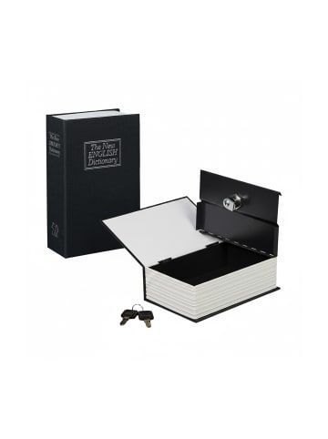 relaxdays Buchtresor in Schwarz - (B)11,5 x (H)18 x(T)5,5 cm