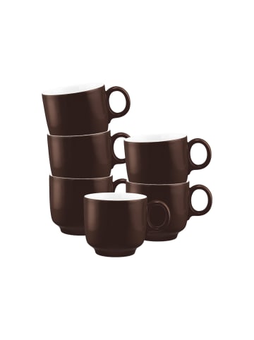 Seltmann Weiden 6er Set Cappuccinotassen Sento Home Pure Colors in 300 ml in Chocolate Brown